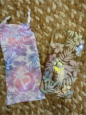 Loopy Tropical Floral Clear Phone Case in Iridescent